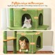 Orange getigerte Katze schläft auf einer grünen supergroßen Hängematte mit den Maßen 51 cm mal 41 cm, geeignet für Katzen bis zu 11 kg.