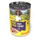 Dose Josera 'Meat Lovers Pure Turkey' Adult-Hundefutter - Etikett zeigt Hundefoto, Schale mit Truthahn und 'Grain Free'.