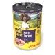 Dose Josera 'Meat Lovers Pure Turkey' Adult-Hundefutter - Etikett zeigt Hundefoto, Schale mit Truthahn und 'Grain Free'.