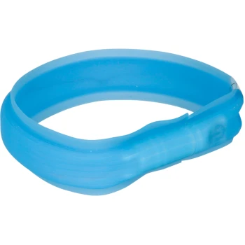 Collier pour animaux de compagnie en silicone bleu avec un design flexible, adapté pour les chiens ou les chats.
