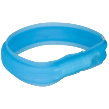 Collier pour animaux de compagnie en silicone bleu avec un design flexible, adapté pour les chiens ou les chats.