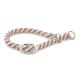 Pink-schwarzer geflochtener Wolters Cat & Dog Halsband mit Metallringen auf weißem Hintergrund.