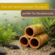 Moosbewachsene Terrakotta-Röhren im Aquarium; sichtbarer Text: 'Ton mit leicht poröser Struktur', 'perfekt für Moosbewuchs'.