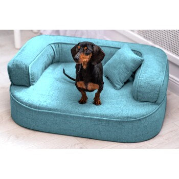 ® LOTTE VISCO PLUS - Orthopädisches Hundesofa türkis 80 cm, 30 cm, 60 cm