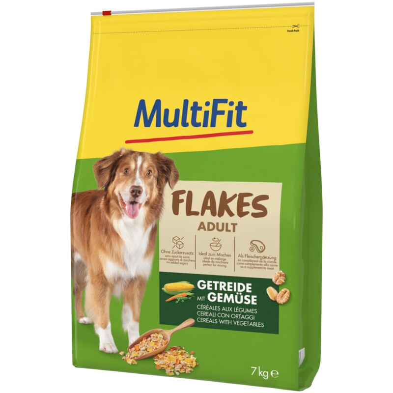 MultiFit Vlokvoer Hond Adult Vlokjes Graan met Groenten 1,5kg 7 kg