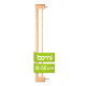 Holztiergitter von Bomi, höhenverstellbar von 10-50 cm, mit einem grünen Etikett mit dem Markennamen und Größenangaben.