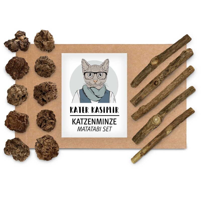 Kater Kasimir Matatabi Sticks und Matatabi Früchte im 2er Set