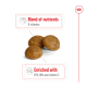 Pet food kibble showcasing a blend of nutrients and vitamins, enriched with EPA, DHA, and vitamin C.