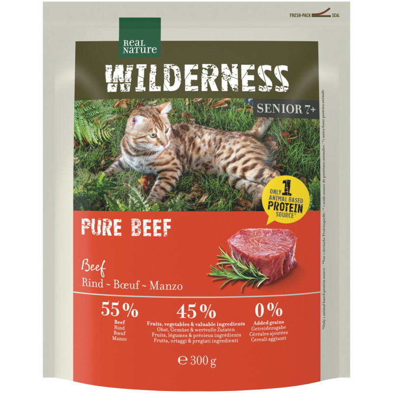 REAL NATURE Wilderness nourriture sèche pour chat senior Pure Beef 300 g
