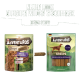 Bild von Purina Adventuros Hirschstreifen Hundeleckerlis mit zwei Verpackungen: fettaromatisierter Hirschgeschmack und Wildhirschgeschmack, beide mit Hunden.