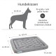Graues Hundebett für große Rassen, Maße ca. 100 cm x 85 cm, 10 cm dick, geeignet für Hunde wie Deutsche Schäferhunde und Dobermänner.