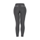 Schwarze Reitleggings mit hohem Bund, mit perforierten Details und weißen Streifen auf den hinteren Taschen.