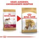 Vergleich der Verpackung von Royal Canin Cavalier King Charles Hundefutter, mit neuem Design und unverändertem Rezept, mit Text in Deutsch.