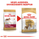 Vergleich der Verpackung von Royal Canin Cavalier King Charles Hundefutter, mit neuem Design und unverändertem Rezept, mit Text in Deutsch.
