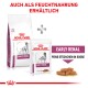 Royal Canin Early Renal Tiernahrung Verpackung, mit Trockenfutter und Nassfutter in Sauce, mit Text, der die Verfügbarkeit hervorhebt.