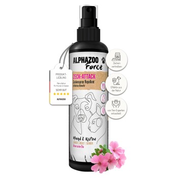 Zeck-Attack 200ml - Zeckenspray für Hunde, Katzen, Haus- und Hoftiere 100 ml