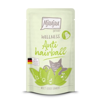 Nassfutter Katze Adult, Wellness Anti Hairball Huhn 12x125 g