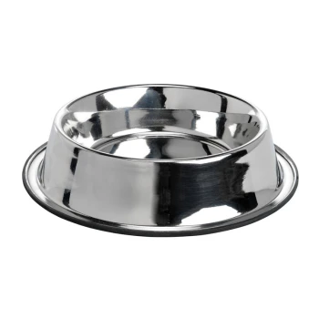 stainless steel bowl 200 ml Stainless steel pet food bowl with a shiny finish and a rubber base to prevent slipping.