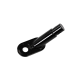 Schwarze Metall-Haustier-Zubehörbefestigung mit einem zylindrischen Ende und einer flachen Basis mit einem runden Loch.