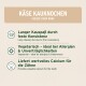 Käse-Kauspielzeug für Hunde unter 10 kg, 100% Kuhmilch, unterstützt die Zahnpflege, allergenfreundlich, mit Nährwertangaben.