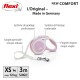 Laisse pour chien rose Flexi L'Original avec poignée ergonomique, sangle robuste, et système de freinage. Pour chiens jusqu'à 12 kg, 3m de long.