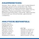 Zutatenliste und Nährwertanalyse für Tierfutter auf Deutsch, die Zusammensetzung, Protein, Fett, Ballaststoffe, Vitamine und Mineralien detailliert.