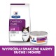 Karma dla kotów Hill's Prescription Diet Thyroid Care y/d, z torebką suchej karmy i puszką, z wizerunkiem kota i polskim tekstem promującym produkt.