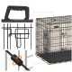Schwarze Metallhaustierbox mit einem stabilen Griff, sicherem Verschluss und herausnehmbarem Kunststofftablett für einfache Reinigung.