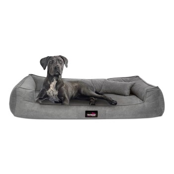 ® BRUCE VELOURS Orthopädisches Hundebett Soft grau/ grau 1,3 m, 25 cm, 1 m