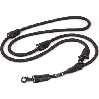 ® 2,3 m verstellbare Führleine für Hunde schwarz 1,2 cm, 2,3 m