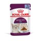 Royal Canin Sensory Feel Katzenfutterbeutel, 85g, mit dem Gesicht einer glücklichen Katze und Bildern von Futterstücken, die die Gesundheit und Ernährung von Katzen betonen.
