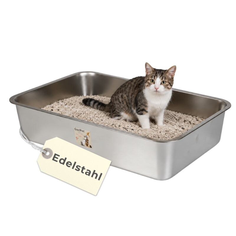 GarPet Edelstahl Katzenklo XL Katzentoilette