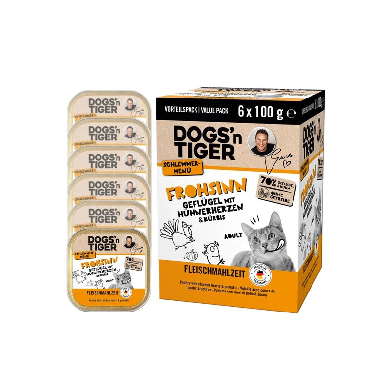 Dogs'n Tiger Dogs´n Tiger Adult Nassfutter Katze, Frohsinn, Geflügel & Kürbis 100 g