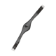 Schwarze Haustierpflegehandschuh mit flexiblem Design und verstellbaren Riemen, mit einer glatten Oberfläche und einem zentralen Griffbereich.