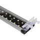 Luminaire LED pour aquarium avec plusieurs ampoules LED jaunes, doté d'un support de montage transparent pour une installation facile.