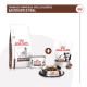 Image des produits alimentaires pour animaux de compagnie Royal Canin Gastrointestinal, y compris un sac de nourriture sèche, une boîte et un paquet de friandises, avec un bol de croquettes.