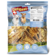 Emballage de friandises pour chiens DeliBest avec des bandes d'autruche légères et sans gluten, 500g, avec un label de qualité suisse et des informations nutritionnelles.
