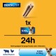 DentaStix Hundeleckerli auf gelbem Hintergrund, für Hunde von 5-10 kg, täglich zu geben; nicht für Welpen unter 4 Monaten.
