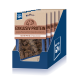 Hundeleckerlis in einer Ausstellungsbox mit der Aufschrift "EXKLUSIV PROTEIN" und "100% Pferd im Fleischanteil", was auf einen hohen Proteingehalt hinweist.