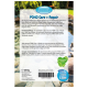 Aquaris POND Care + Repair Produktverpackung mit einem ruhigen Teichhintergrund, Dosierungsempfehlungen und Umweltansprüchen.