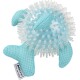 Un jouet pour animaux de compagnie de couleur bleu clair, texturé, en forme de tortue, avec un maillage doux et des pointes proéminentes, avec une étiquette AniOne visible.