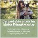 Grüner zylindrischer Behälter mit Hundeleckerlis, beschriftet mit "Yummy Snacks" und einem Pfotenabdruck-Design sowie dem Text "Für Hunde" auf einem dunklen Hintergrund.