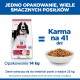 Worek karmy Hill's Science Plan 14 kg z czarno-białym psem obok miski z krokietami; widoczny tekst 'Food for 41 days' i '14 kg'
