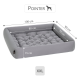 Graues Hundebett mit gepolstertem Design, Abmessungen beschriftet: 100 cm x 80 cm x 15 cm, als XXL gekennzeichnet, Markenname "Pointer" sichtbar.