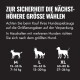Hundgrößentabelle: Zur Sicherheit die nächsthöhere Größe wählen. M 15–35 lb (7–16 kg); L 30–65 lb (13–30 kg); XL 60–80 lb (27–36 kg)