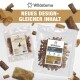 Zwei Beutel Wildsterne brauner Tier-Bites, Vordergrundetikett 'Wildsterne Bites Ente', Banner 'NEUES DESIGN - GLEICHER INHALT'
