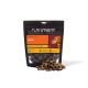 Schwarze Tüte von Nutriment Natural Treats mit Aufdruck ‚Huhn‘ Gourmet-Slices (1 kg), Hundeabbildung und einem Haufen brauner Trainingsleckerli.