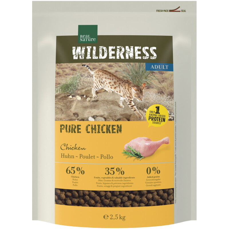 REAL NATURE WILDERNESS aliment sec pour chat, adulte, poulet pur 2,5 kg