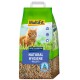 Zielono-niebieska torba MultiFit Natural Hygiene Pellets dla kotów, 11 kg, z kotem na trawie i zapewnieniami o braku zbrylania i absorpcji zapachów.