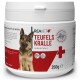 Behälter mit REAVET Teufelskralle Gelenk-Pulver für Hunde, mit einem Deutschen Schäferhund auf dem Etikett, 250 g Größe.